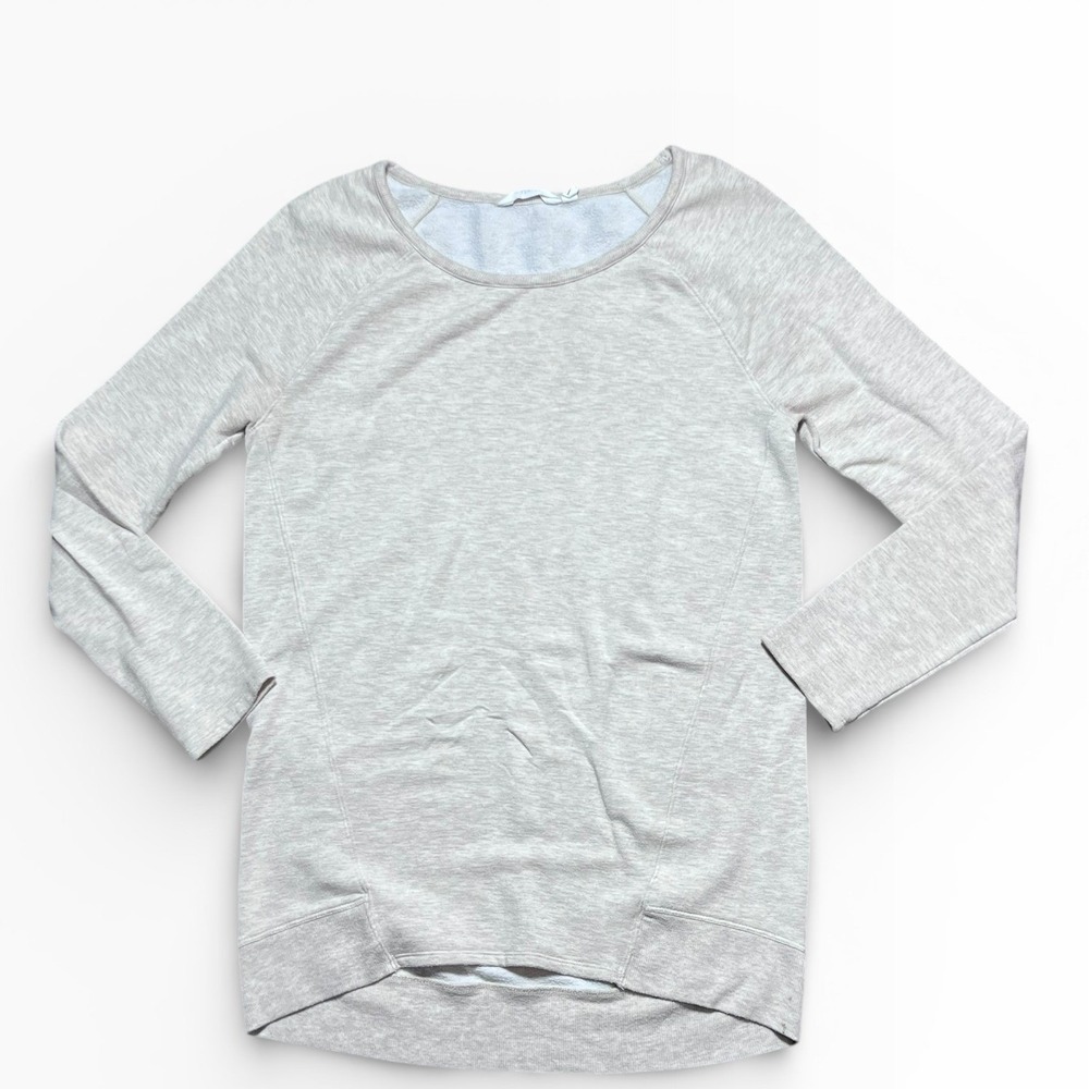 Athleta Light Gray Long Sleeve Sweatshirt‎ Pullover Women's XS Coaster Luxe Cozy